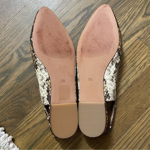 Madewell The Margot Slingback Flat in Snake Embossed Leather Women’s 7.5 - Picture 9 of 10